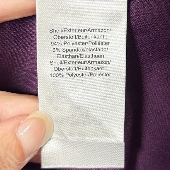 DKNY Wine Purple Sheer Capelet Butterfly Half Sleeve Short Dress 2 Stretch NWT - Picture 11 of 12